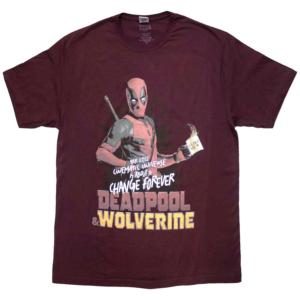 Marvel Deadpool - Deadpool & Wolverine Change Universe Mens Tshirt - Red
